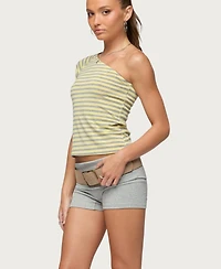 Edikted Womens Eulia One Shoulder Striped Top