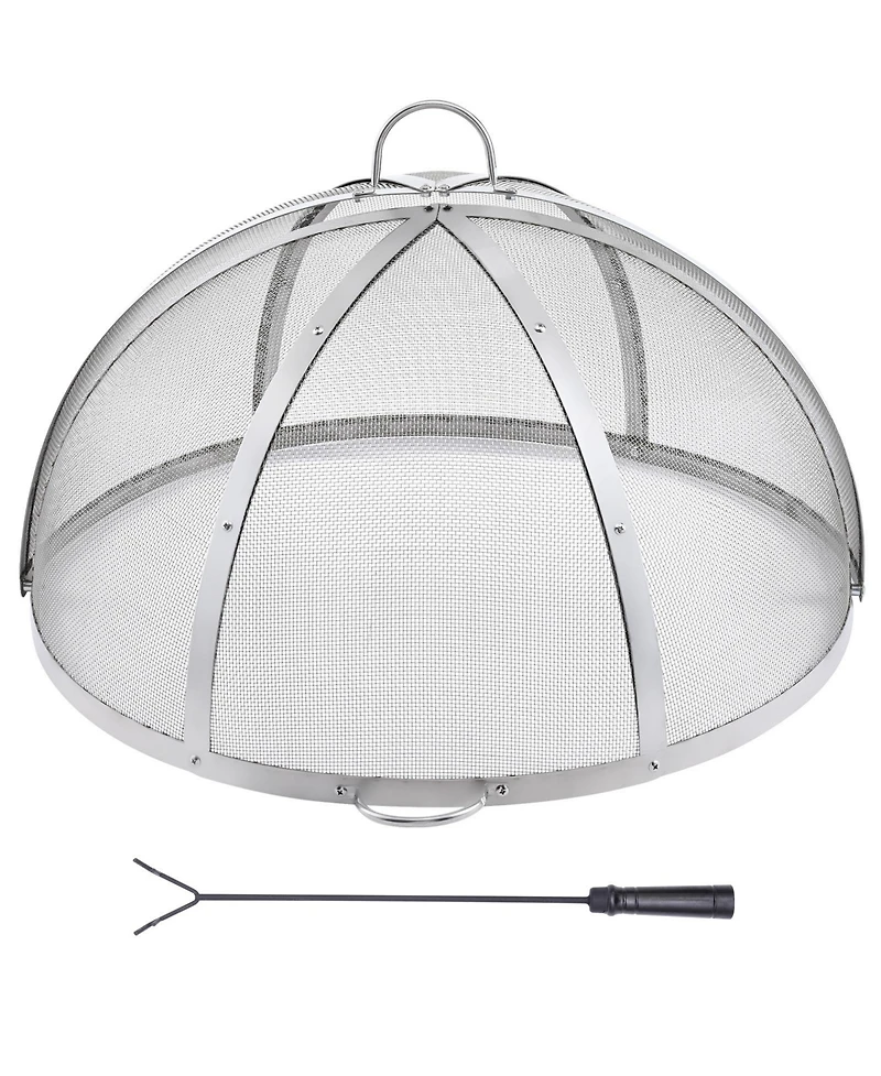 Cozito Firepit Spark Screen Lid, Stainless Steel Ring Cover with Handles