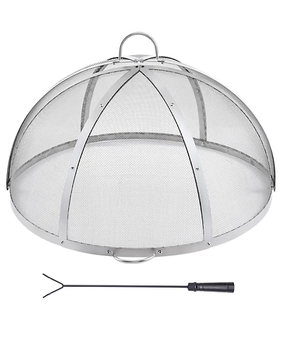 Cozito Firepit Spark Screen Lid, Stainless Steel Ring Cover with Handles