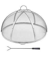 Cozito Firepit Spark Screen Lid, Stainless Steel Ring Cover with Handles
