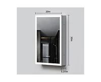 Casainc 20"W x 30"H Led Lighted Medicine Cabinet with Mirror, Anti-Fog Bathroom Mirror Cabinet
