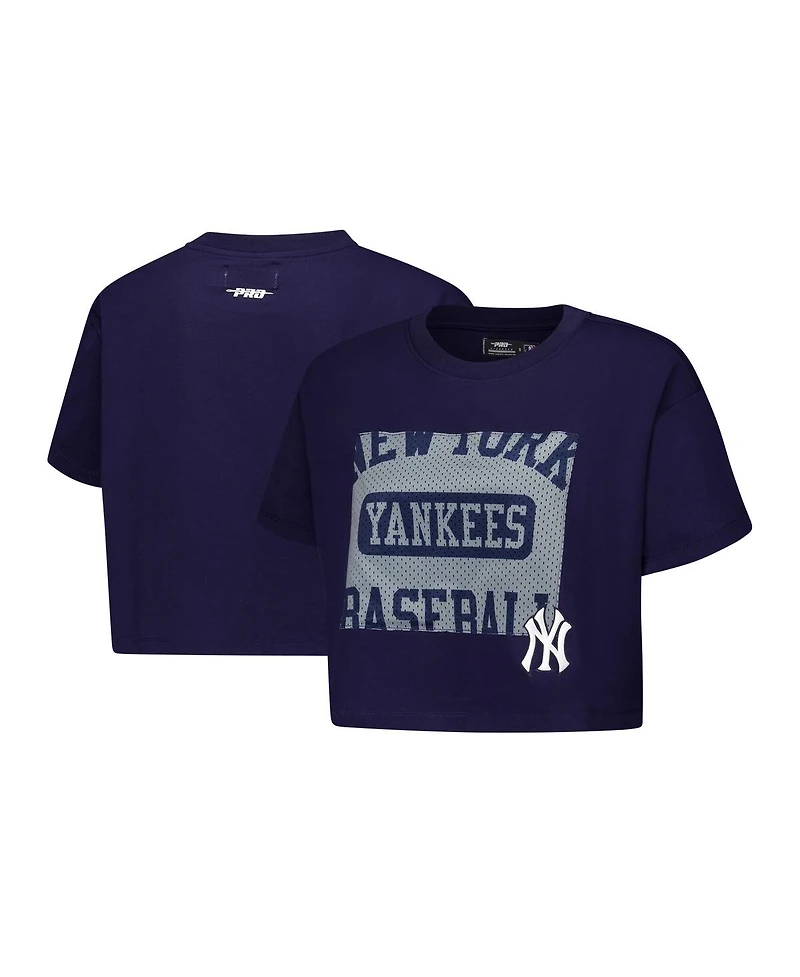 Pro Standard Women's Navy New York Yankees Made To Play Boxy Cropped T-Shirt