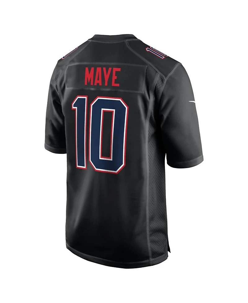 Nike Men's Drake Maye Carbon Black New England Patriots Game Jersey
