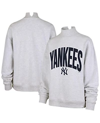 47 Brand Women's Heather Gray New York Yankees Subtle Muse Mock Neck Sweatshirt