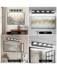 Busdays Modern 5 Light Led Bathroom Vanity Lights Over Mirror Wall Fixture