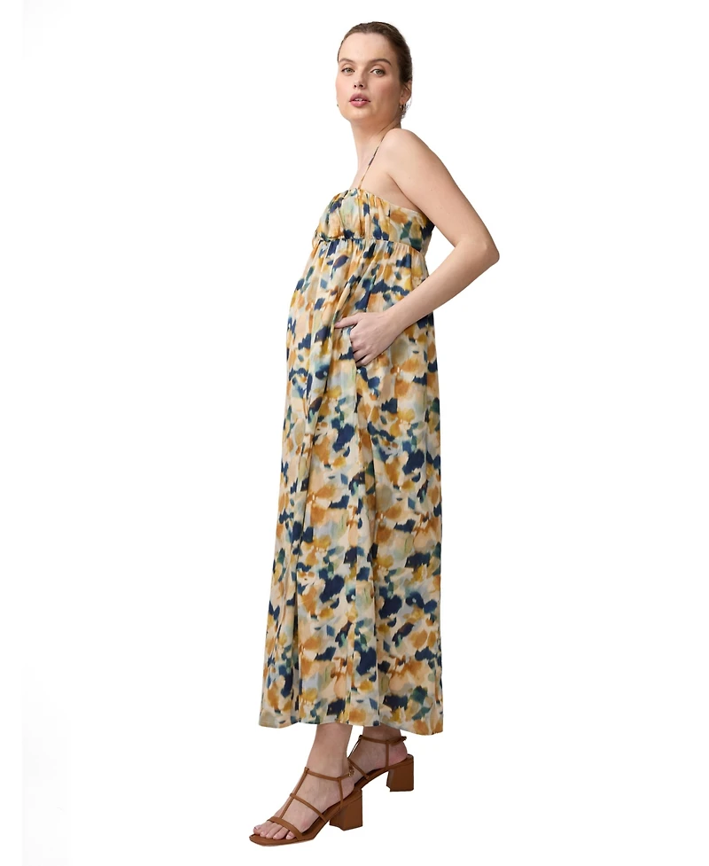 Ingrid + Isabel Maternity Printed Poplin Maxi