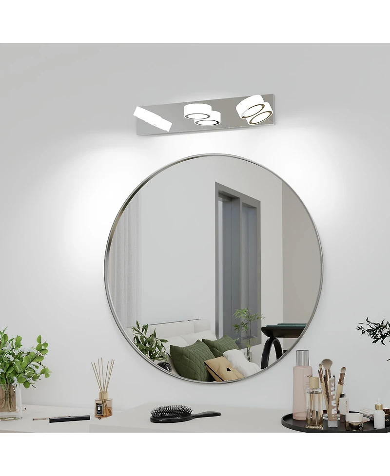 Busdays 21 Inch Led Modern 3 Light Rotating Oval Acrylic with Chrome Base Vanity Light Over Mirror Lighting Fixture