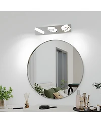 Busdays 21 Inch Led Modern 3 Light Rotating Oval Acrylic with Chrome Base Vanity Light Over Mirror Lighting Fixture