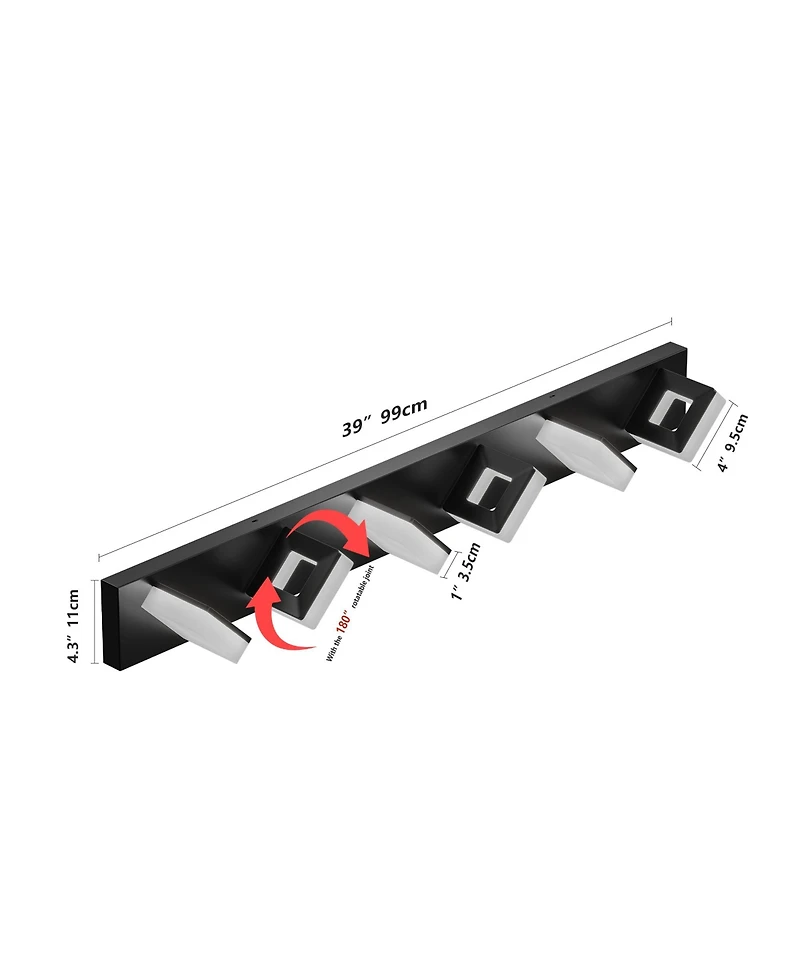 Busdays 6 Light 39 Inch Led Modern Bathroom Vanity Light Acrylic Wall Lighting Fixture Over Mirror Cool White 6000K