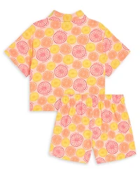 Scotch & Soda Girls' 4-6X Citrus Print Button-Front Top and Shorts, 2-Piece Set