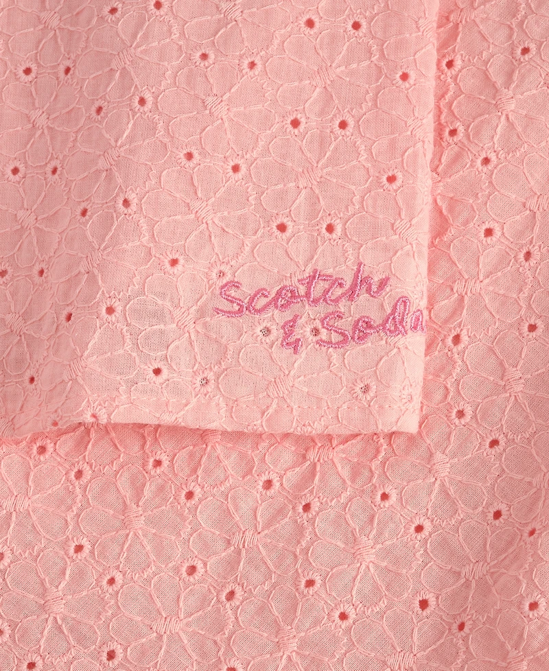 Scotch & Soda Girls' 4-6X Eyelet Ruffle Top and Tiered Skirt, 2-Piece Set