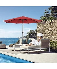Yiortwo 10 Ft Patio Umbrella Market Umbrella with Tilt Crank Uv Protection