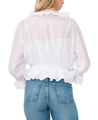Sam & Jess Women's Tie-Neck Ruffle-Sleeve Top