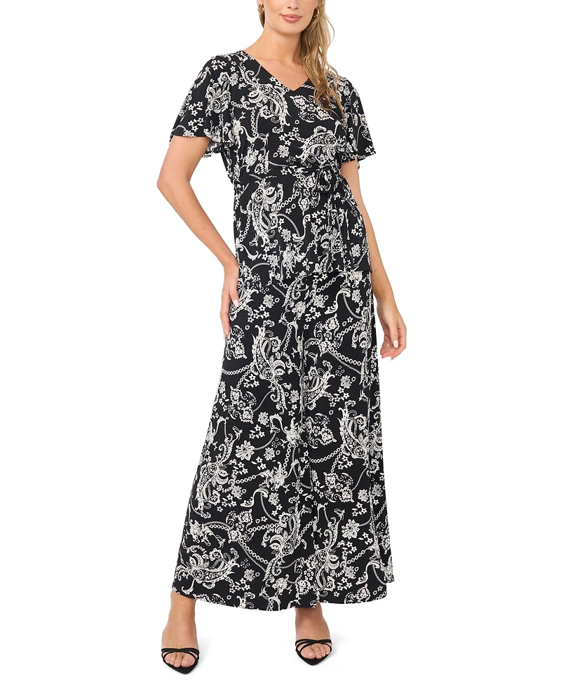 Sam & Jess Women's V-Neck Flutter-Sleeve Tunic Top