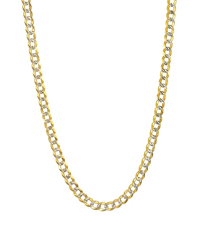 22" Two-Tone Open Curb Link Chain Necklace (3-5/8mm) in Solid 14k Gold & White Gold