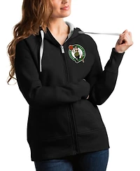Antigua Women's Black Boston Celtics Victory Full-Zip Hoodie
