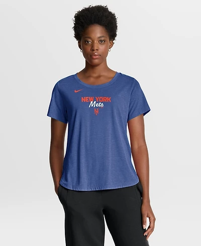 Nike Women's Heather Royal New York Mets Arched Tri-Blend T-Shirt