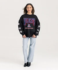 Gameday Couture Women's Black Arizona Wildcats Pure Victory Relaxed Rhinestone Pullover Sweatshirt