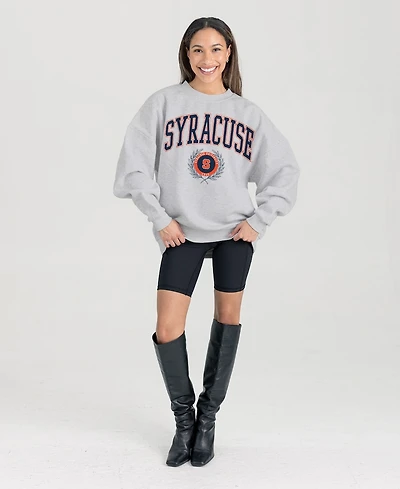 Gameday Couture Women's Ash Syracuse Orange Oversized Tradition Refined Premium Fleece Sweatshirt