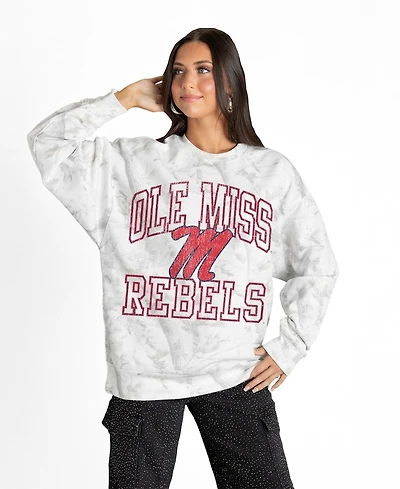 Gameday Couture Women's Ash Ole Miss Rebels Whiteout Premium Fleece Camo Sweatshirt