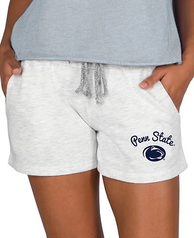 Concepts Sport Women's Ash Penn State Nittany Lions Mainstream French Terry Tri-Blend Shorts