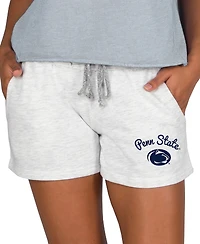 Concepts Sport Women's Ash Penn State Nittany Lions Mainstream French Terry Tri-Blend Shorts