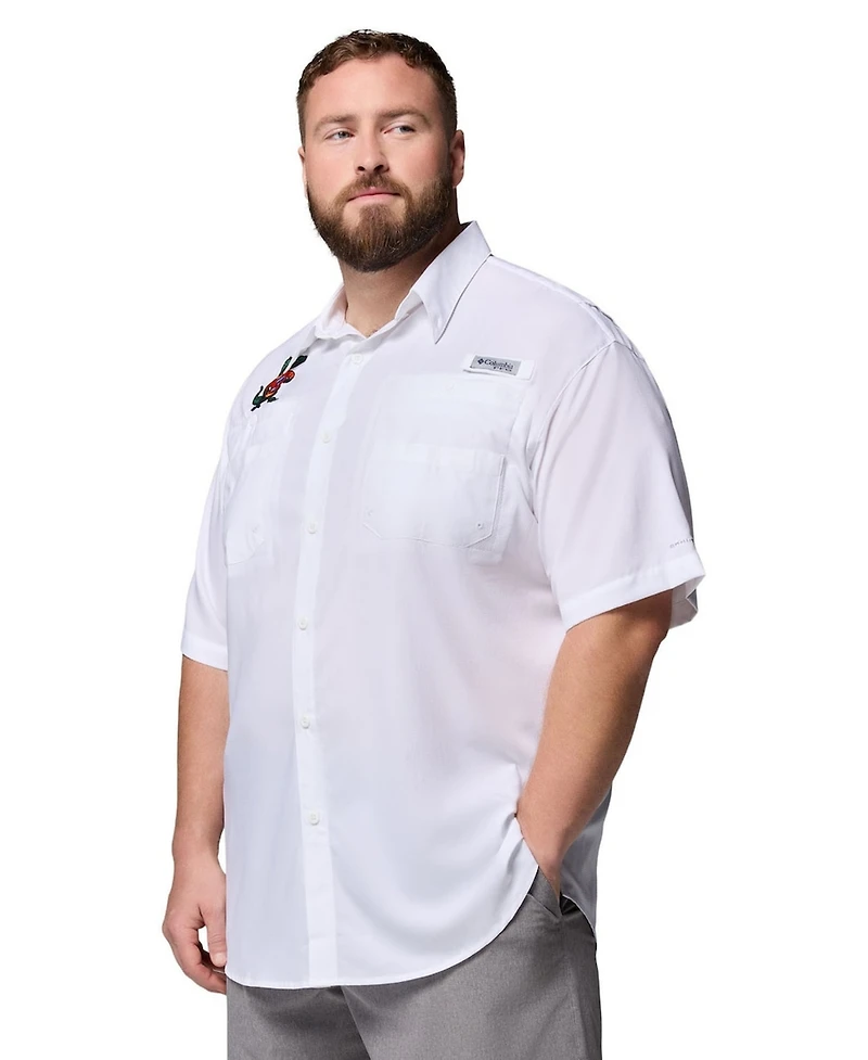Columbia Men's White Florida Gators Big & Tall Tamiami Omni-Shade Button-Down Shirt