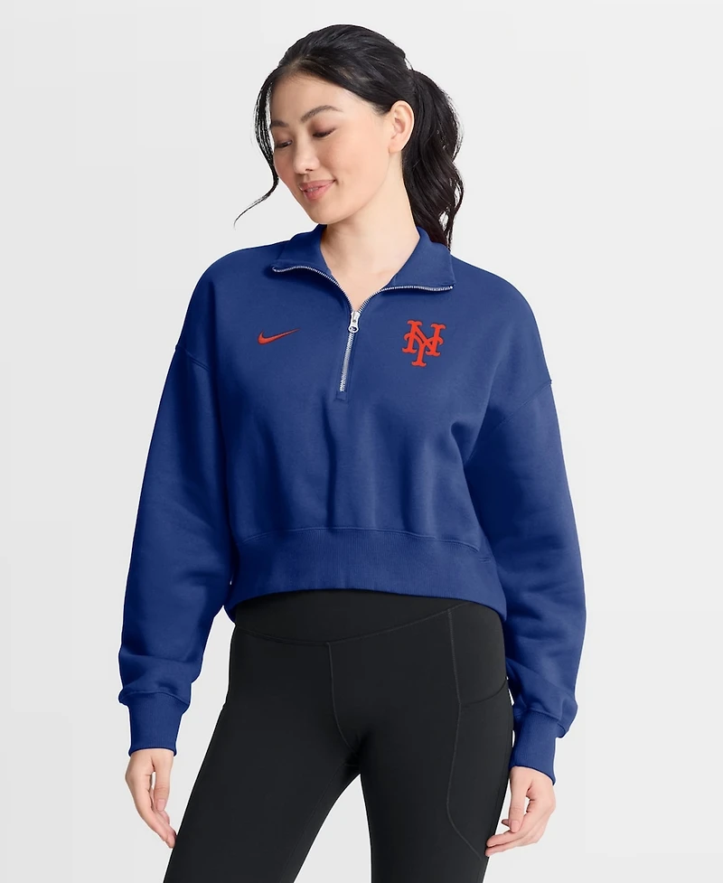 Nike Women's Royal New York Mets Primetime Phoenix Fleece Half-Zip Sweatshirt