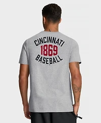 Nike Men's Heather Gray Cincinnati Reds Cooperstown 2-Hit T-Shirt