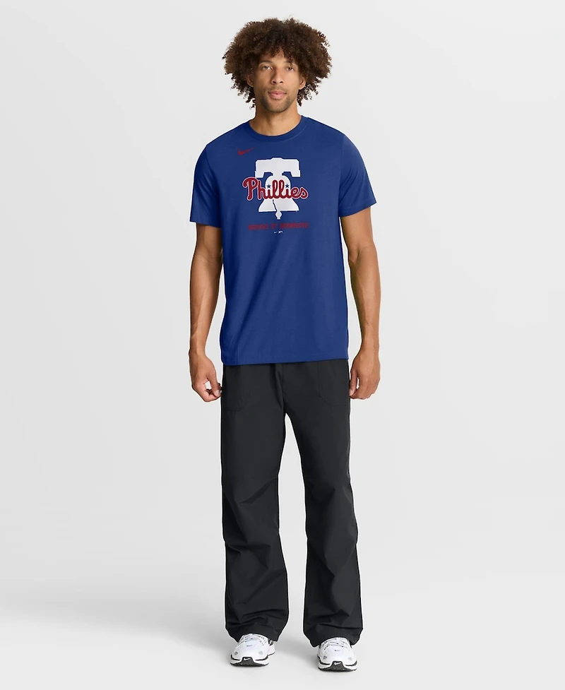 Nike Men's Royal Philadelphia Phillies Tri-Blend Logo T-Shirt