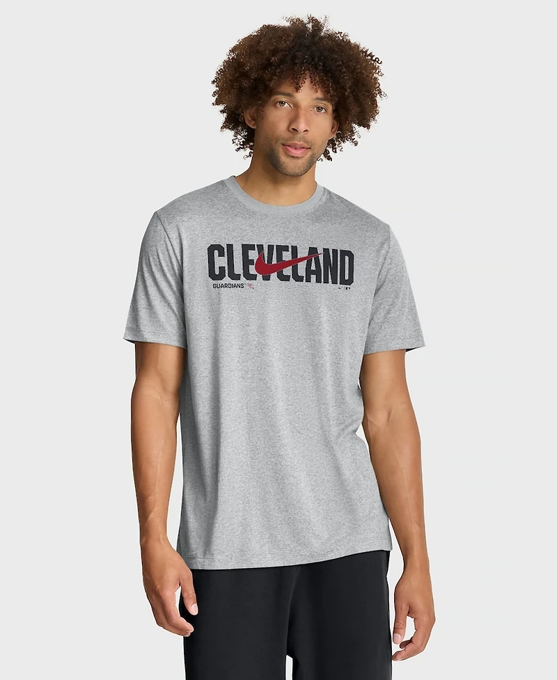 Nike Men's Heather Gray Cleveland Guardians Swoosh Legend Dri-fit T-Shirt
