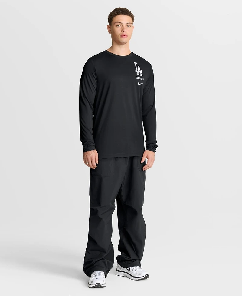 Nike Men's Black Los Angeles Dodgers 2-Hit Legend Dri-fit Long Sleeve T-Shirt