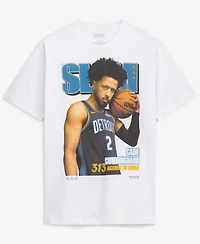 Slam Men's and Women's Cade Cunningham White Detroit Pistons Cover T-Shirt