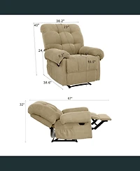 Clihome Recliner Chair, Overstuffed Armchair,Living Room Seating, Reading Chair,Ergonomic Lounge Soft Fabric