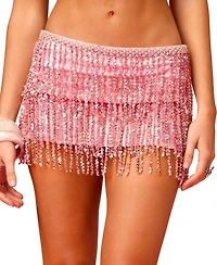 Edikted Women's Disco Barbie Sequin Fringe Mini Skort