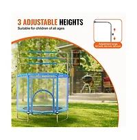Ruie 55 in Mini Toddler Trampoline with Safety Net and Basketball Hoop Ages 3 Plus