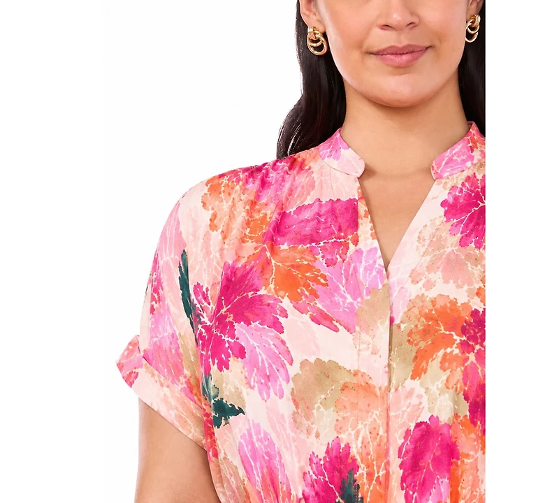 Msk Plus Split Crewneck Midi Dress
