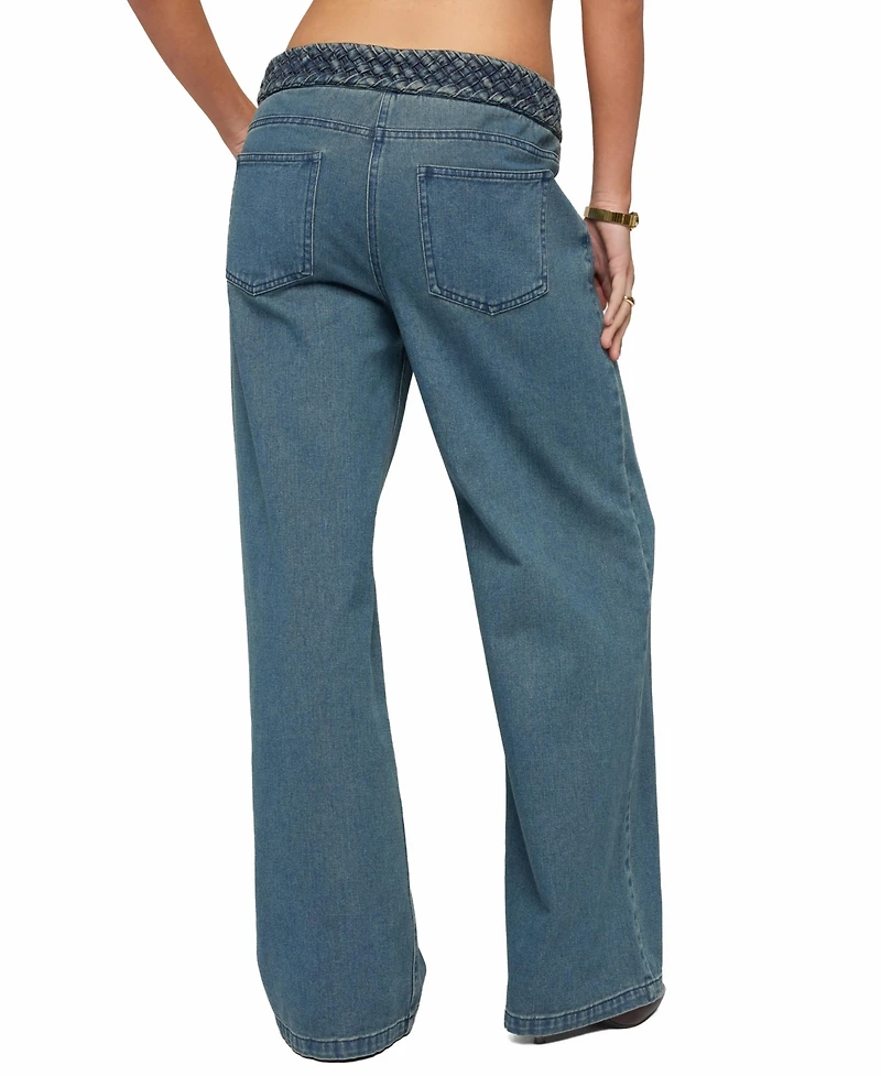 Edikted Women's Braidey Low Rise Baggy Jeans