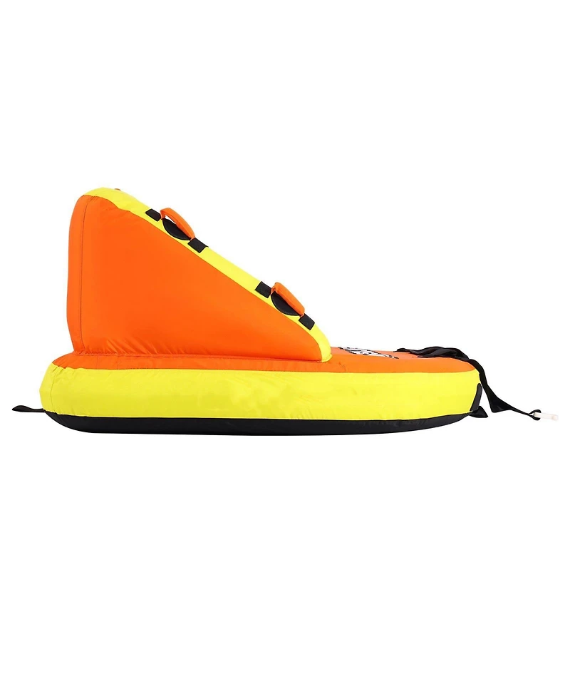 Hikeen Towable Tube for Boating Riders Inflatable Towable Tubes with Deck Seats and Backrest Water Sport Tube for Boat to Pull Full Nylon Cover
