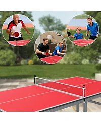 Xo 6x3 Ft Folding Ping Pong Table Set, Portable Table Tennis Table with Net, Paddles and Balls, Space-Saving Indoor Outdoor Game Table