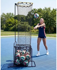 Xo Volleyball Setter Training Net, Portable with Wheels, Adjustable Height and 5 Angles, Indoor Outdoor Practice Equipment