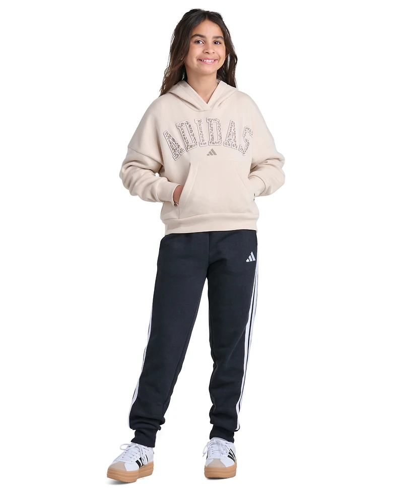 adidas Big Girls' 7-16 Long-Sleeve Graphic Fleece Hooded Pullover Sweatshirt