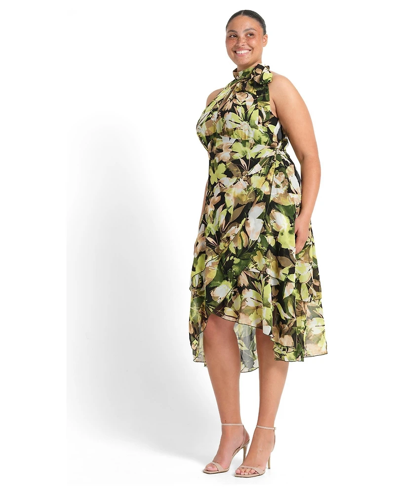 Estelle Women's Chlora Halter Chiffon Cocktail Midi Dress