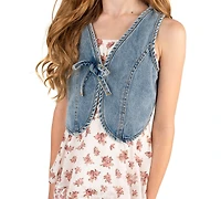 Rare Editions Girls' 7-16 Short-Sleeve Vest and Dress, 2-Piecee Set