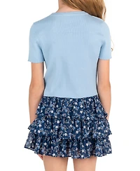 Rare Editions Girls' 7-16 Rib Knit Bow Top and Skort, 2-Piece Set