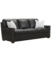 Gaspare 90" Leather 3-Seat Sofa, Macy's Exclusive
