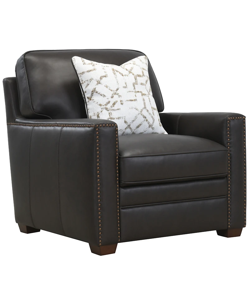 Gaspare 37" Leather Chair, Macy's Exclusive