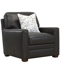 Gaspare 37" Leather Chair, Macy's Exclusive
