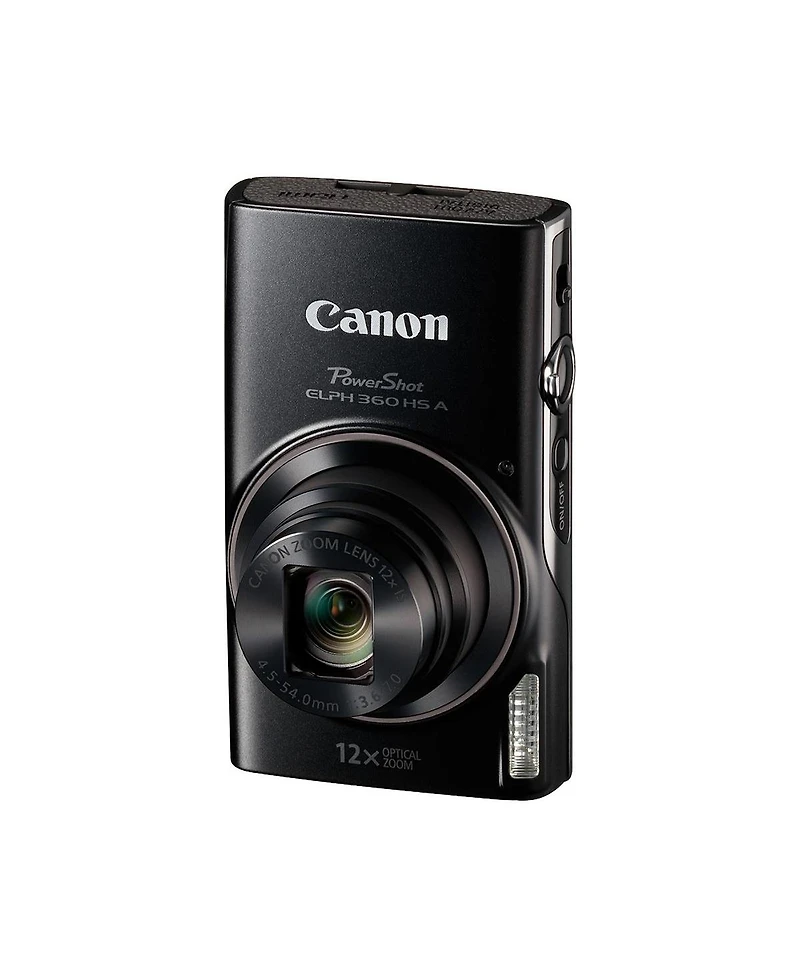 Canon PowerShot Elph 360 Hs Digital Camera Bundle with 64GB microSD Card, Sd Adapter, Usb Card Reader, Slinger Hardshell Camera Case, Battery