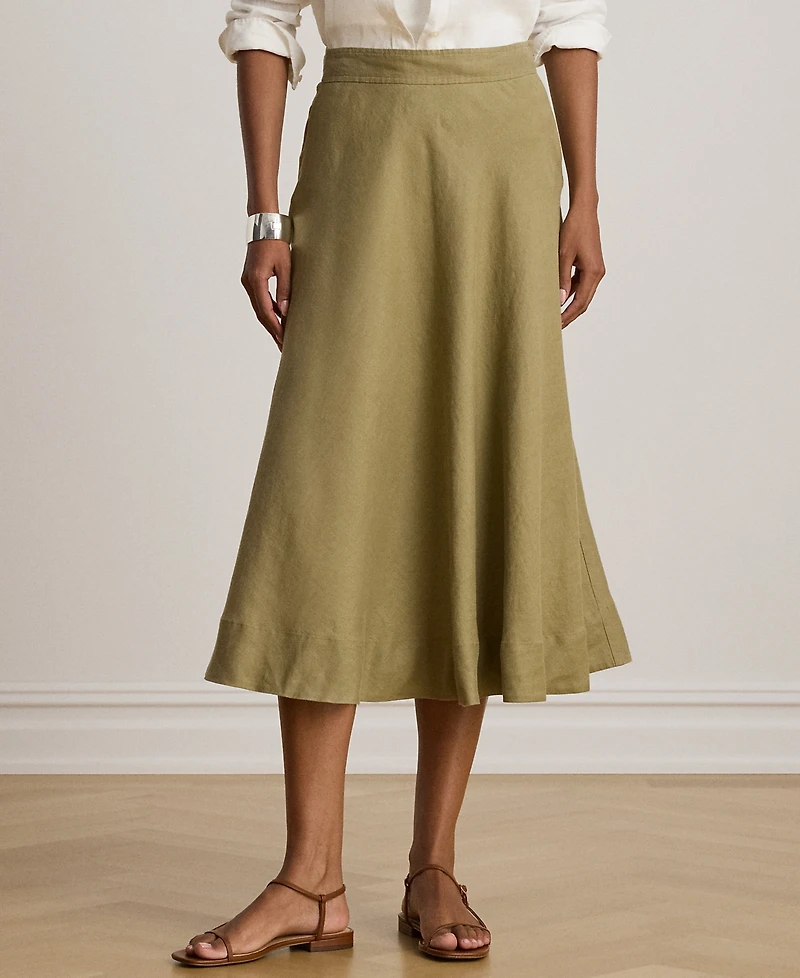 Lauren Ralph Petite Drapey A-Line Midi Skirt